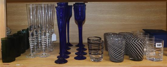 A quantity of Venetian glass, paperweights, Swarovski, etc tallest 30cm